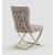 Royal Fabric Tufted Back Chair w/ Gold Base, Set of 2