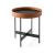 Arena Metal/Regenerated Leather End Table w/Removable Tray