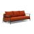 Caluma Quilt Fabric Sofa Bed w/Smoked Oak Arms & Legs