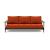 Caluma Quilt Fabric Sofa Bed w/Smoked Oak Arms & Legs