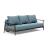 Caluma Quilt Fabric Sofa Bed w/Smoked Oak Arms & Legs