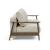 Caluma Quilt Fabric Sofa Bed w/Smoked Oak Arms & Legs