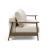 Caluma Quilt Fabric Sofa Bed w/Smoked Oak Arms & Legs