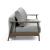 Caluma Quilt Fabric Sofa Bed w/Smoked Oak Arms & Legs