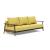 Caluma Quilt Fabric Sofa Bed w/Smoked Oak Arms & Legs