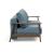 Caluma Quilt Fabric Sofa Bed w/Smoked Oak Arms & Legs