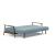 Caluma Quilt Fabric Sofa Bed w/Smoked Oak Arms & Legs