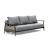 Caluma Quilt Fabric Sofa Bed w/Smoked Oak Arms & Legs