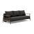 Caluma Quilt Fabric Sofa Bed w/Smoked Oak Arms & Legs