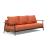 Caluma Quilt Fabric Sofa Bed w/Smoked Oak Arms & Legs