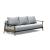 Caluma Quilt Fabric Sofa Bed w/Smoked Oak Arms & Legs
