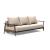 Caluma Quilt Fabric Sofa Bed w/Smoked Oak Arms & Legs