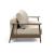 Caluma Quilt Fabric Sofa Bed w/Smoked Oak Arms & Legs