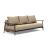 Caluma Quilt Fabric Sofa Bed w/Smoked Oak Arms & Legs