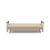 Caluma Quilt Fabric Sofa Bed w/Smoked Oak Arms & Legs