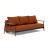 Caluma Quilt Fabric Sofa Bed w/Smoked Oak Arms & Legs