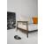 Caluma Quilt Fabric Sofa Bed w/Smoked Oak Arms & Legs