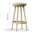 Cannie Medium Hight Stool for 35.4-inch Height Desks w/Upholstered Seat & Natural Ash Wood Base w/Plastic Footring & Glides