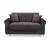 Proline Fabric/Leatherette Convertible Loveseat