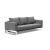 Cassius Quilt Fabric Sofa Bed w/Chrome Legs