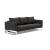 Cassius Quilt Fabric Sofa Bed w/Chrome Legs