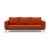 Cassius Quilt Fabric Sofa Bed w/Dark Wood Legs