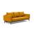 Cassius Quilt Fabric Sofa Bed w/Dark Wood Legs