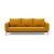 Cassius Quilt Fabric Sofa Bed w/Dark Wood Legs