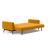 Cassius Quilt Fabric Sofa Bed w/Dark Wood Legs