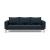 Cassius Quilt Fabric Sofa Bed w/Dark Wood Legs