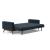 Cassius Quilt Fabric Sofa Bed w/Dark Wood Legs