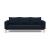 Cassius Quilt Fabric Sofa Bed w/Dark Wood Legs