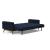 Cassius Quilt Fabric Sofa Bed w/Dark Wood Legs