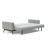 Cassius Quilt Fabric Sofa Bed w/Dark Wood Legs