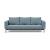 Cassius Quilt Fabric Sofa Bed w/Dark Wood Legs