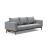 Cassius Quilt Fabric Sofa Bed w/Dark Wood Legs