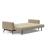 Cassius Quilt Fabric Sofa Bed w/Dark Wood Legs