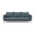 Cassius Quilt Fabric Sofa Bed w/Dark Wood Legs