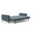 Cassius Quilt Fabric Sofa Bed w/Dark Wood Legs