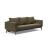Cassius Quilt Fabric Sofa Bed w/Dark Wood Legs