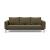 Cassius Quilt Fabric Sofa Bed w/Dark Wood Legs
