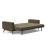 Cassius Quilt Fabric Sofa Bed w/Dark Wood Legs