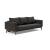 Cassius Quilt Fabric Sofa Bed w/Dark Wood Legs
