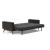 Cassius Quilt Fabric Sofa Bed w/Dark Wood Legs