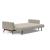 Cassius Quilt Fabric Sofa Bed w/Dark Wood Legs