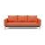 Cassius Quilt Fabric Sofa Bed w/Dark Wood Legs