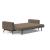 Cassius Quilt Fabric Sofa Bed w/Dark Wood Legs