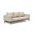Cassius Quilt Fabric Sofa Bed w/Dark Wood Legs