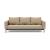 Cassius Quilt Fabric Sofa Bed w/Dark Wood Legs