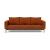 Cassius Quilt Fabric Sofa Bed w/Dark Wood Legs